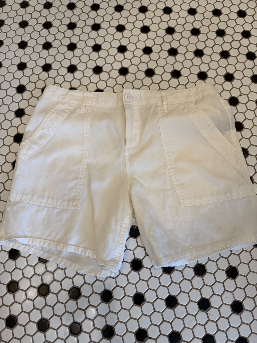 Sanctuary White Cotton Utility Bermuda Shorts